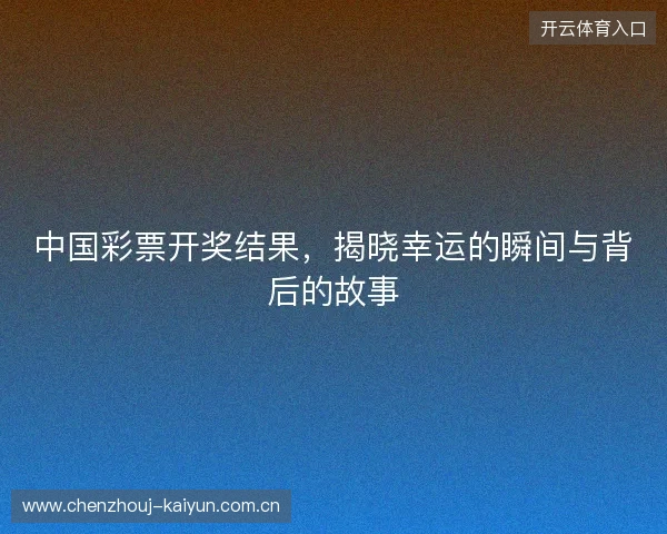 中国彩票开奖结果，揭晓幸运的瞬间与背后的故事